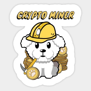 Cute furry dog is a crypto miner Sticker